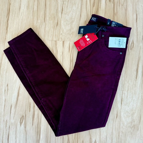 Kut From the Kloth Diana Ab Fab Skinny Corduroy - Wine - Picture 2 of 5